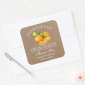 Waterverf Sinaasappels Orangecello Wedding Kraft Vierkante Sticker (Envelop)
