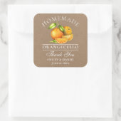 Waterverf Sinaasappels Orangecello Wedding Kraft Vierkante Sticker (Tas)