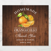 Waterverf Sinaasappels Orangecello Wedding Wood Bier Etiket (Enkel label)