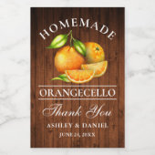 Waterverf Sinaasappels Orangecello Wedding Wood Mi Wijn Etiket (Enkel label)