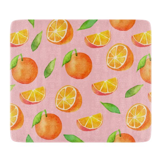 Waterverf Sinaasappels Patroon Snijplank (Voorkant)