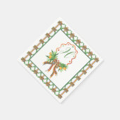 Waterverf Sinaasappels Plaid Bow Christmas Monogra Servet (Hoek)