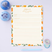 Waterverf Sinaasappels Rand Bruiloft Feest Recept Flyer (Enkel)