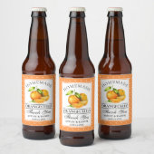 Waterverf Sinaasappels Stippen Orangecello bruilof Bier Etiket (Flessen)