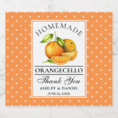 Waterverf Sinaasappels Stippen Orangecello bruilof Bier Etiket (Enkel label)