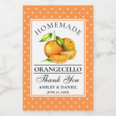 Waterverf Sinaasappels Stippen Orangecello Wedding Wijn Etiket (Enkel label)