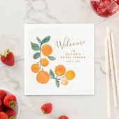 Waterverf Sinaasappels Vruchten Rustisch Vrijgezel Servet (Insitu)