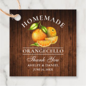 Waterverf Sinaasappels Wood Orangecello Wedding Bedankjes Labels (Voorkant)