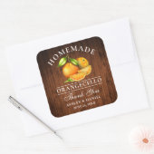 Waterverf Sinaasappels Wood Orangecello Wedding Vierkante Sticker (Envelop)