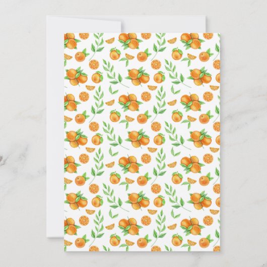 Waterverf Sinaasappels Wreath Summer Baby shower Kaart (Achterkant)