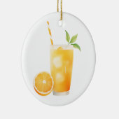 Waterverf Sinaasappelsap Keramisch Ornament (Rechts)