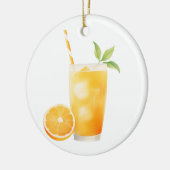 Waterverf Sinaasappelsap Keramisch Ornament (Links)
