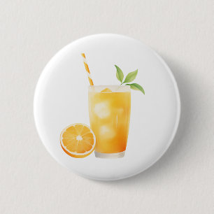 Waterverf Sinaasappelsap Ronde Button 5,7 Cm