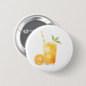 Waterverf Sinaasappelsap Ronde Button 5,7 Cm (Voorkant /achterkant)