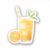 Waterverf Sinaasappelsap Sticker (Voorkant)