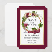 Waterverf sinaasappelwijn met veel korrels, behalv save the date (Voorkant / Achterkant)