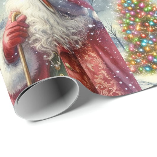  Waterverf Sinterklaas Cadeaupapier (Rol Hoek)