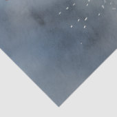 Waterverf Sinterklaas in besneeuwd bos Tissuepapier (Detail)