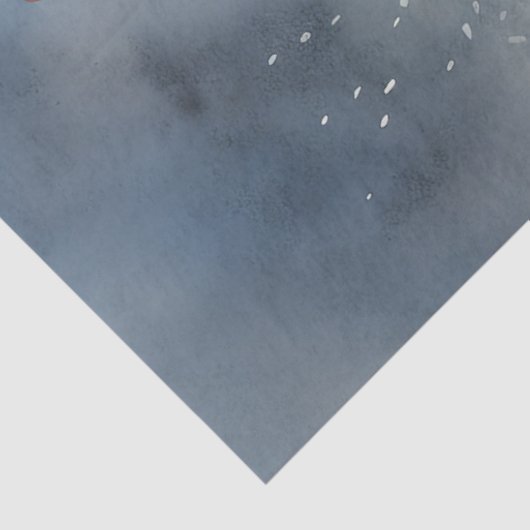 Waterverf Sinterklaas in besneeuwd bos Tissuepapier (Detail)