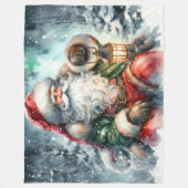 Waterverf Sinterklaas Kerstmis Sneeuwbos Fleece Deken (Voorkant)