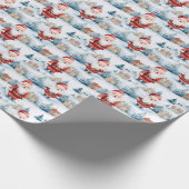 Waterverf Sinterklaas met kerstcadeaus Cadeaupapier (Hoek)