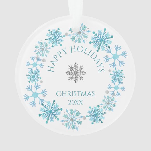 Waterverf Sinterklaas Snowflake krans Ornament (achterkant)