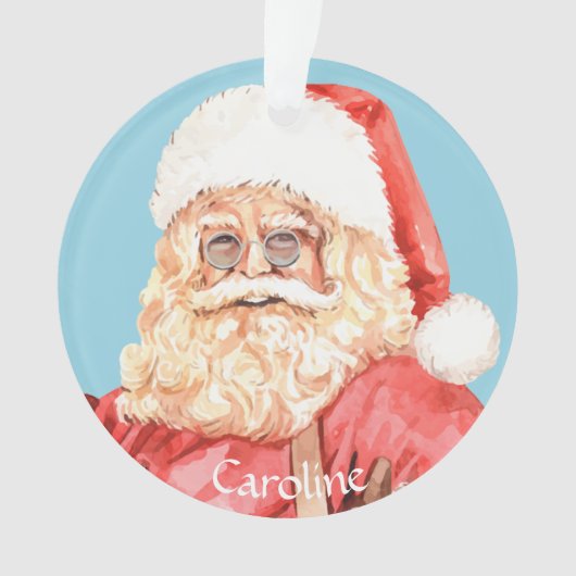 Waterverf Sinterklaas Snowflake krans Ornament (voorkant)