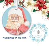 Waterverf Sinterklaas Snowflake krans Ornament