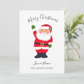 Waterverf Sinterklaas Vrolijk en Helder Kerstfeest Feestdagenkaart (Staand voorkant)