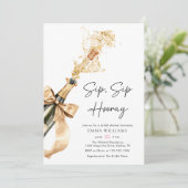 Waterverf SIP Hooray Champagne Vrijgezellenfeest Kaart (Staand voorkant)