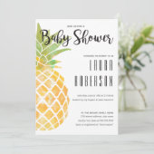 Waterverf Sjabloon Ananas Baby Shower Kaart (Staand voorkant)