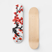 Waterverf skateboard met oranje bloesem (Voorkant)