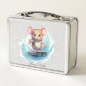 Waterverf Skateboard Mouse Metalen Lunchbox (Achterkant)