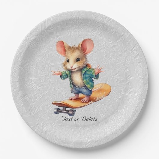 Waterverf Skateboard Mouse Papier Bord (Voorkant)