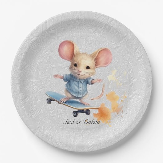 Waterverf Skateboard Mouse Papier Bord (Voorkant)