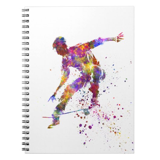 waterverf skater notitieboek (Voorkant)