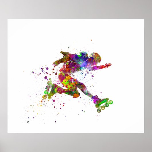 waterverf skater poster (Voorkant)