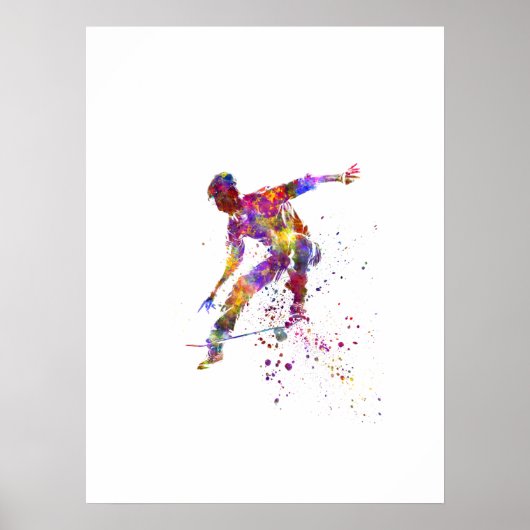 waterverf skater poster (Voorkant)