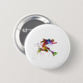 waterverf skater ronde button 5,7 cm (Voorkant /achterkant)