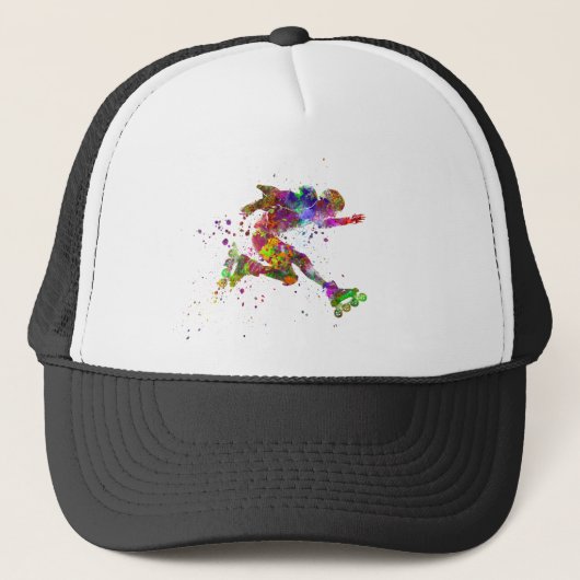 waterverf skater trucker pet (Voorkant)