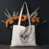 Waterverf Skelet Hoofd Gotische Aangepaste Monogra Tote Bag