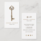  Waterverf Skelet Key Real Estate White Visitekaartje (Voorkant / Achterkant)