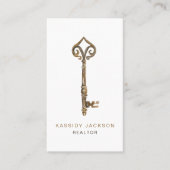  Waterverf Skelet Key Real Estate White Visitekaartje (Voorkant)
