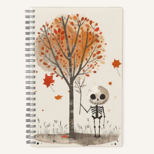 Waterverf Skelet Schattige & Spooky Halloween Notitieboek (Voorkant)