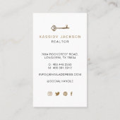 Waterverf Skeleton Key Real Estate Black Visitekaartje (Achterkant)