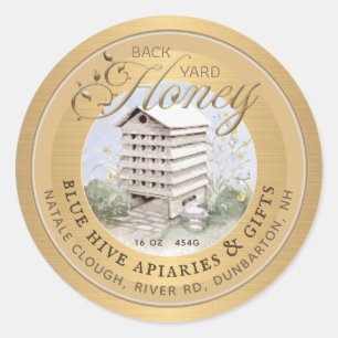 Waterverf Skep Metallic Gold Backyard Honey Label