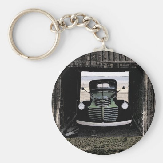 Waterverf Sketch 1947 Antiek Truck Sleutelhanger (Voorkant)
