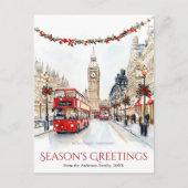 Waterverf Sketch Big Ben Londen Travel Christmas Feestdagenkaart (Voorkant)
