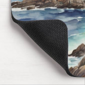 Waterverf Sketch Byron Bay Vuurtoren Monogram | Muismat (Hoek)