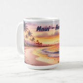 Waterverf Sketch Maui Hawaii Kleurrijk | Koffiemok (Voorkant links)